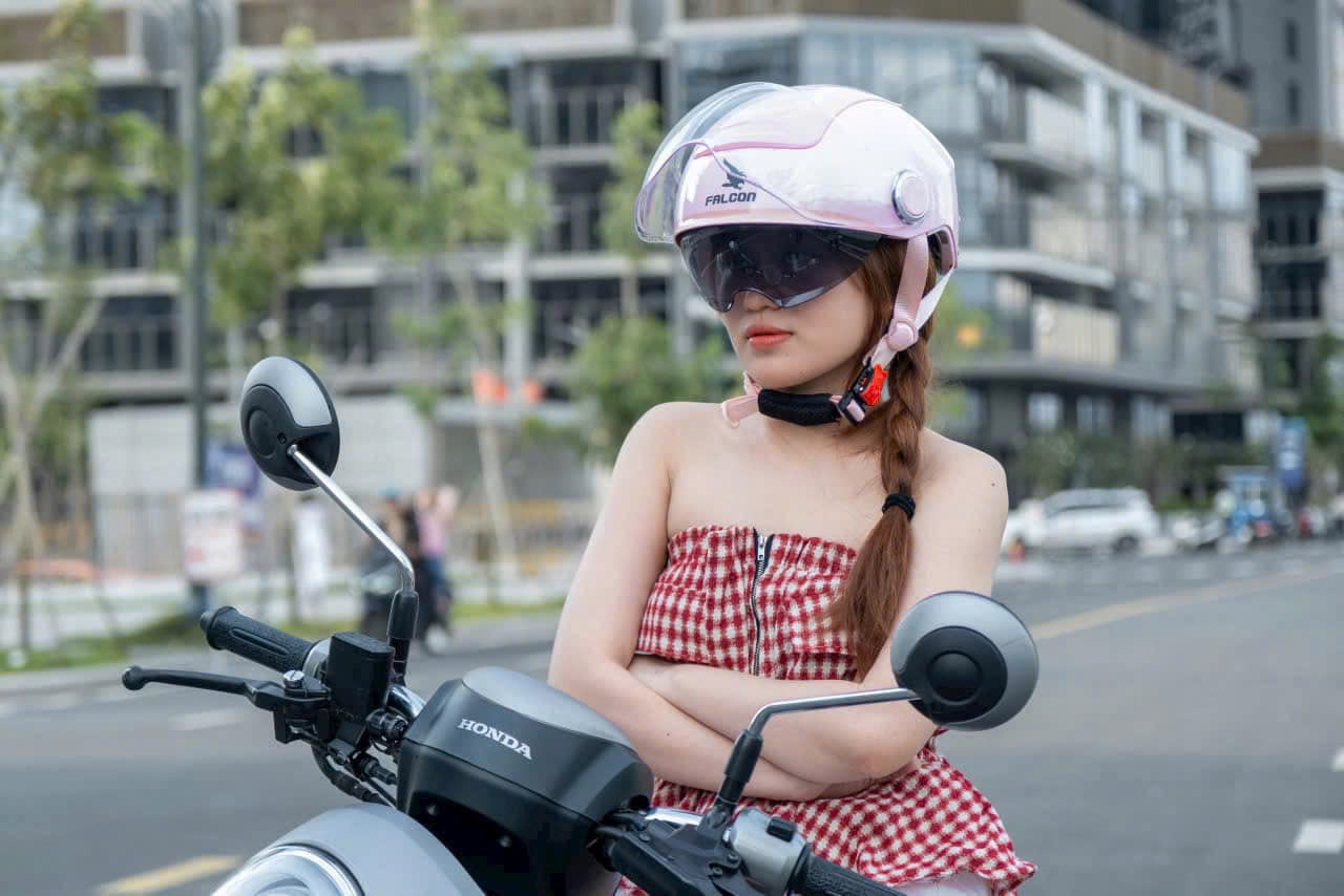 Nón Bảo Hiểm Nửa Đầu 2 Kính Falcon Bee - Biker Sài Gòn